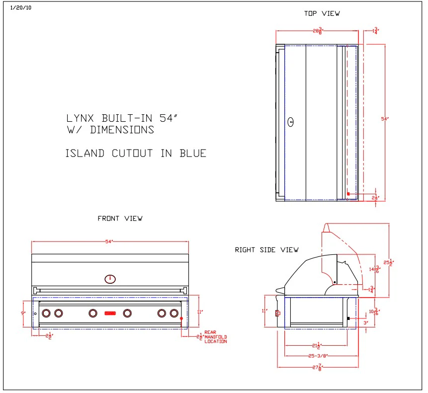 54" Professional Built-in Grill with 1 Trident Infrared Burner and 3 Ceramic Burners and Rotisserie (L54TR) - Image 20
