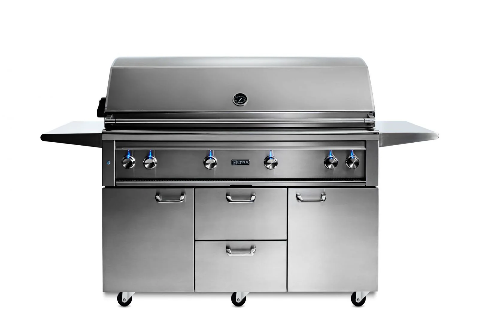54" Professional Freestanding Grill with 1 Trident Infrared Burner and 3 Ceramic Burners and Rotisserie (L54TRF) - Image 3