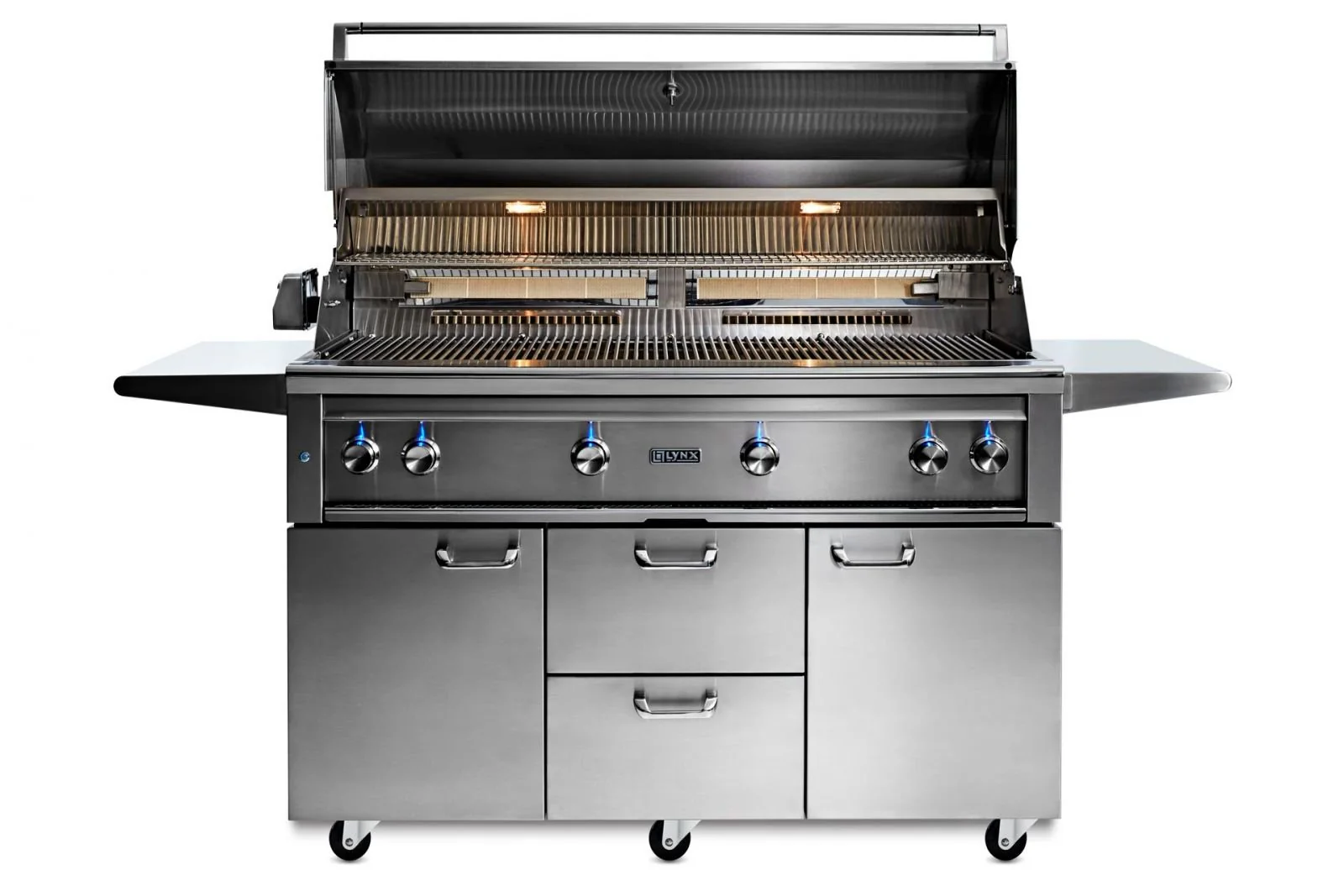 54" Professional Freestanding Grill with 1 Trident Infrared Burner and 3 Ceramic Burners and Rotisserie (L54TRF) - Image 4